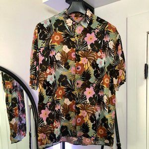 Zara Warhol Relaxed Fit Flower Print Shirt